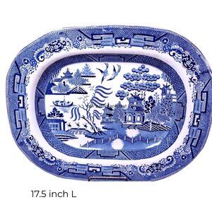 Antique Staffordshire Blue Willow Platter 17.5" – Deakin & Son (15.5" available)